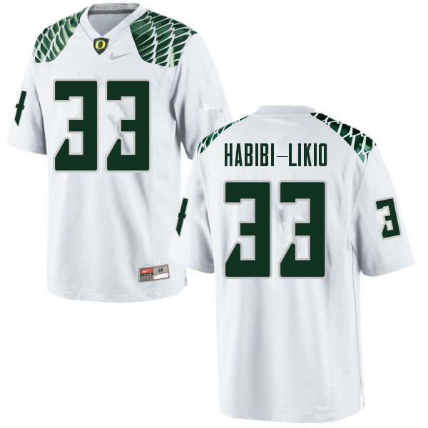Men #33 Cyrus Habibi-Likio Oregn Ducks College Football Jerseys Sale-White